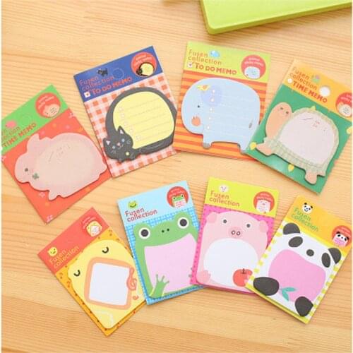 Animal Memo Pad Stationery Novelty Cute Memo Sheets Kawaii Cartoon Planner Stickers Student Sticky Notes Kawaii School Supplies