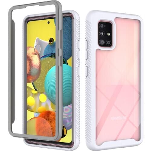 Armor Phone Case For Samsung Galaxy A71 A51 A41 A01 A21 A11 A21S A31 4G 5G 2 in 1 Bumper Transparent Shockproof Protection Cover