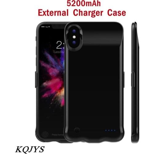 KQJYS 5200mAh Battery Charger Cases For iPhone X XS Battery Case Power Bank Smart Charging Cover For iPhone X XS Power Case