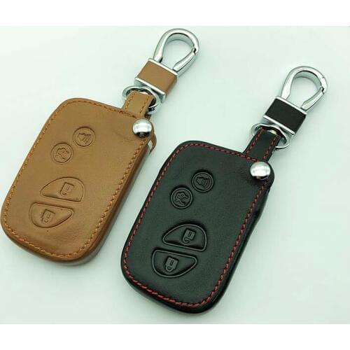 Gzyoumei 4BTNS Leather Car Key Cover Case for Lexus Smart Key ES 300h 250 350 IS GS CT200h RX CT200 ES240 GX400 LX570 RX270 Key