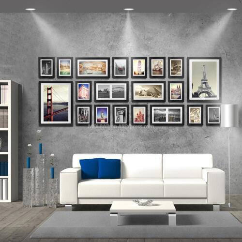 MOLBAB Wood Photo Frame Gallery Wall 20PCS/Set Large Modern Style Flat Moulding Border Wooden Picture Frames Mounts Home Decor