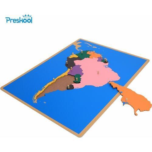 Baby Toy Montessori Puzzle South America Map Learning & Education Early Childhood Education Kids Toys Brinquedos Juguetes