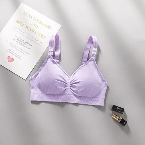 Maternity Cotton Nursing Bra Breastfeeding Bras Pregnant Women Underwear Color Wireless Padded Feeding Brassiere Clothes