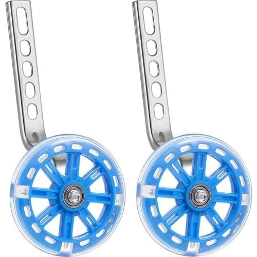 2PCS 4.5inch Glowing Adjustable Bicycle Wheels Bike Stabilizer Auxiliary Training Wheels for Toddlers Children Kids