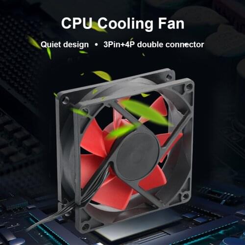 VODOOL Cooling Fans Computer Case 80mm Fan 3Pin+4Pin Double Connector Radiator Cooler Mute PC 12V Chassis Water Cooling Fans
