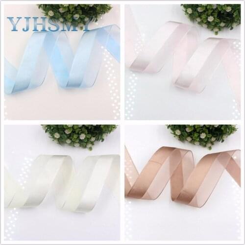YJHSMY I-181109-214,10yards/lot,38mm solid Satin+yarn ribbon DIY handmade bow headdress gift wrap birthday wedding decoration