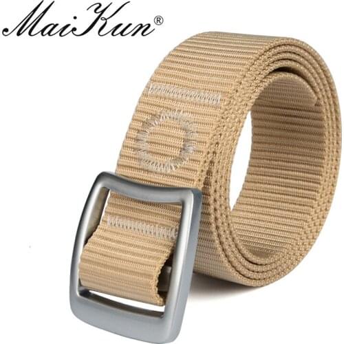 Maikun Nylon Belts for Men High Quality Waistband Tactical Clothing Male Belt Metal Buckle Male Strap for Jeans
