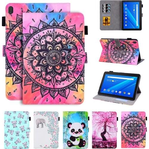 Lovely Panda Elephant Flowers case For Lenovo Tab M10 TB-X605F/L TB-X505F/L 10.1" Flip Stand Cover For Tab P10 TB-X705F/L