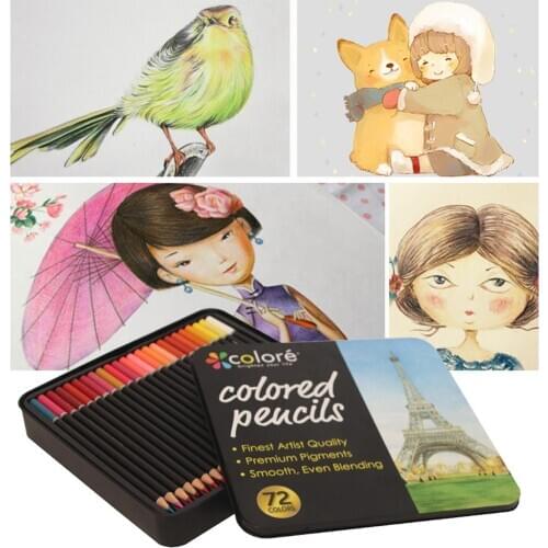 72 Colors/set High Quality Colorful Pencil Painting Color Pen Set Professional Iron Boxed Drawing Stationery Art Sketch Pencils