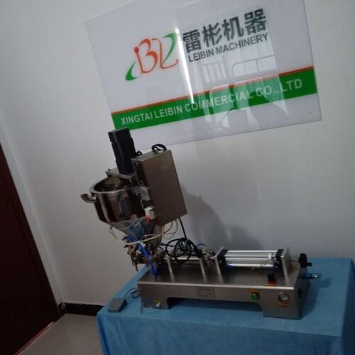 Mixing And Heating Hopper Filler Cream Yoghourt Honey Juice Sauce Jam Filler Paste Filling Machine Pneumatic Piston Filler