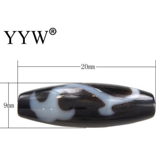 Natural Tibetan DIY onyx Dzi Beadsluxury Oval Ruyi two tone 20x9x3mm Hole:Approx 1.5mm stone beads murano mperle en bois
