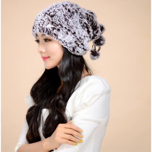 NEW Knitted double use scarf Real REX rabbit fur beanie hat top quality cap wrap cape neck warmer head warmer 14603B