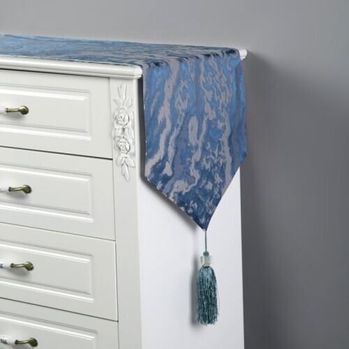 New Chinese Style Jacquard Abstract Geometric Pattern Table Runner Decorative Tea Table Shoe Cabinet Table Cover Bed Runner