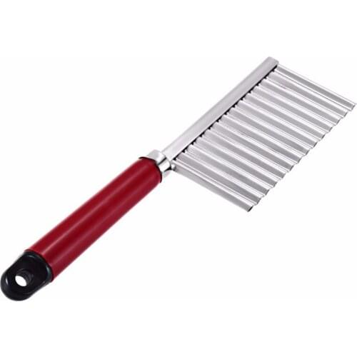 Practical and durable corrugated potato cutting silver knife kitchen utensils choppers home essential stainless steel knife