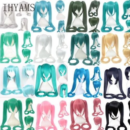 120cm Black Rock Shooter Senbon Zakura Long Synthetic Hair Chip Ponytails Cosplay Wig + Wig Cap Cap