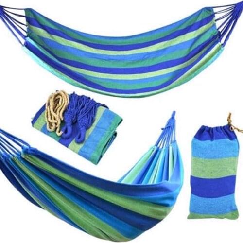 280*80mm Striped Hammock Outdoor Leisure Bed Thickened Canvas Hanging Bed Sleeping Swing for Camping