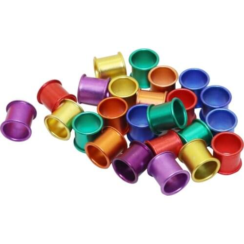 Birds Aluminum Foot Rings Pigeon Outdoor Flying Training Race Identification Tag 8 x 9.5mm 6 Color Ring Bird Training Tool