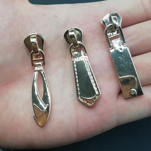 Size5 zipper head slider for metal zipper 5pcs/lot diy zipper repair accessories light gold high quality