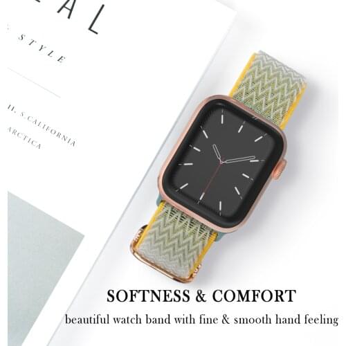 Scrunchie Strap for Apple watch band 44mm 40mm 38mm 42mm Adjustable Elastic Nylon solo Loop bracelet iWatch series 3 4 5 6 se