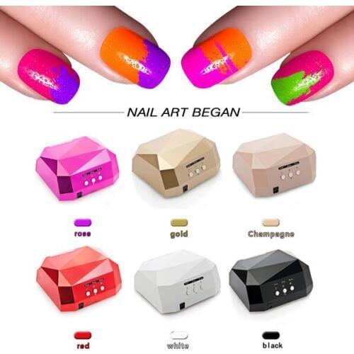 36W LED Lamp Nail Dryer Nail UV Lamp Big Diamond Shaped Long Life LED CCFL Curing for UV Nail Gel Polish Nail Art Tools