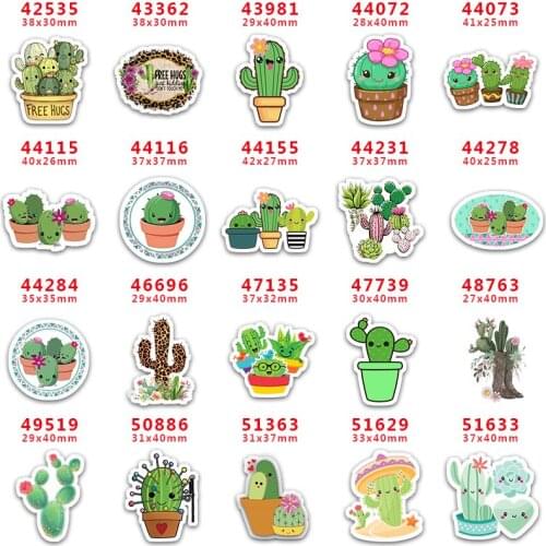 DIY Craft Supplies Sewing Accessories Cartoon Cactus Printed Planar Resins Mold 30 Pieces. PR-42535