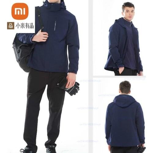 Xiaomi Outdoor Autumn and Winter Jacket Mens Windproof and Waterproof Detachable Liner Hood Three-in-one Mountaineering Jacket