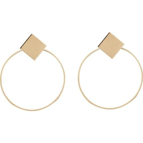 New simple fashion jewelry luxury earrings geometric bar earrings round metal big earrings female elegant earrings