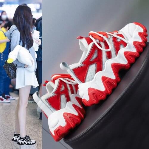 Womens Spring New Net Red Reflective Ultra-Fire Feet Korean-Style All-match Sneakers Women