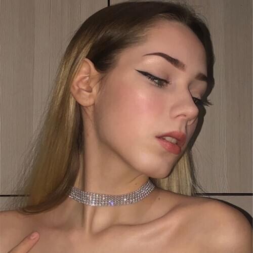 Silver Color White Zircon Rhinestone Choker Necklace Women Wedding Accessories Chain Fashion Chokers Jewelry Collier Femme