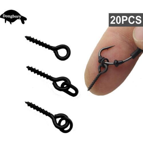 20PCS Carp Fishing Accessories Carp Boilies Bait Screw with Ring Fishing Boilies Spike Tools for Carp Fishing D Rigs Ronnie Rigs