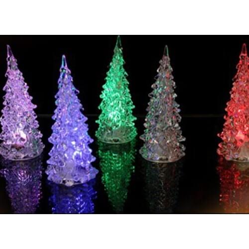 2020 New Changing Acrylic Christmas Tree Night Light Lamp Home Decor LED 7Colors Xmas Gifts Christmas Decoration Drop Shipping