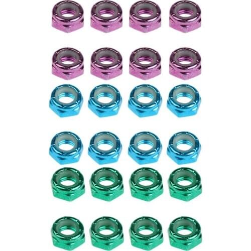 24Pcs Skateboard Truck Wheel Axle Screw Nuts Longboard Hardware Accessories