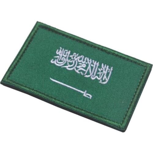 3D Embroidery Patch Saudi Arabia Flag Embroidery Badge Military Tactics Morale Armband Outdoor Costume Patch 8*5cm