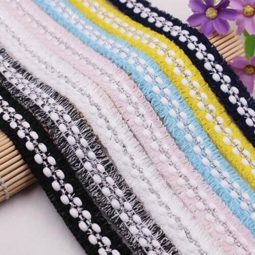 45yd Small Fragrance Lace Trim Fringe Tassel Applique Pompom Ribbon DIY Clothing Home Textile Hat Accessories Collar Dress Decor