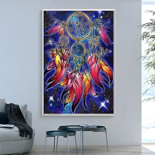5D DIY Diamond Painting Dream Catcher Cross Stitch Kit Full Square/Round Diamond Embroidery Mosaic Rhinestone Decoration Gift