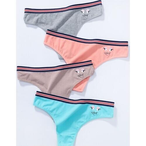 6pcs/lot Girl Cotton Panties Thongs Female Lingerie Women Intimates Active Soft Underwear Panty breathable XS-XL 385p6
