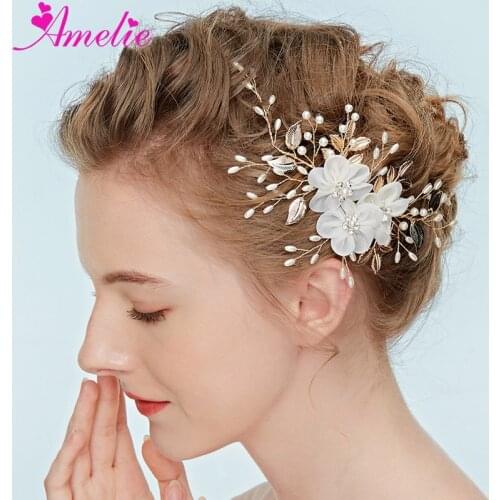 Jewelry Accessory Headband Enchanted Floral Bridal Hair Vine Floating Pearl Hairgrips Convertible Hair Vine Women Headpiece Prom