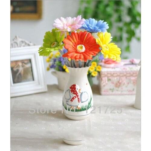 Free shipping 60 cm fabric Artificial Simulation Silk Gerbera Daisy Flowers home Decorations