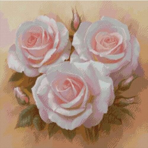 FREE delivery Top Quality Hot Selling Lovely Counted Cross Stitch Kit Pink Rose Three Pink Roses Flower