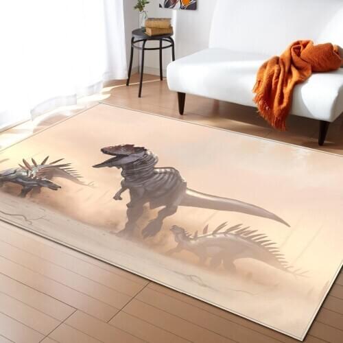 European and American Jurassic 3D Dinosar Decoration Big Carpets Living Room Area Rug Soft Flannel Boys Gift Carpet Mats Rugs