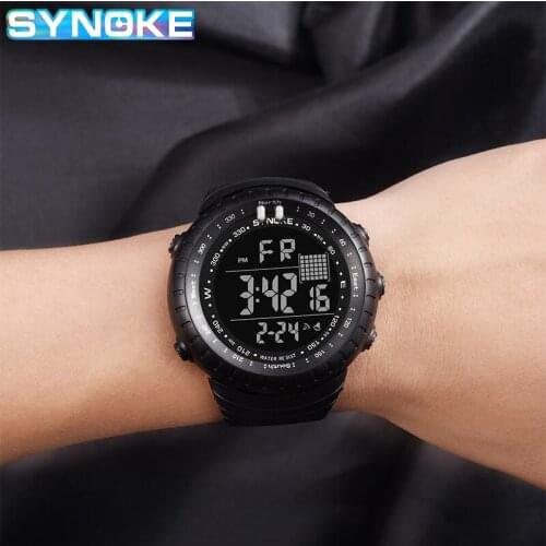 New Fashion Men Sports Watches Men SYNOKE Brand Analog LED Digital Clock Man Military Waterproof Watch Relogio Masculino