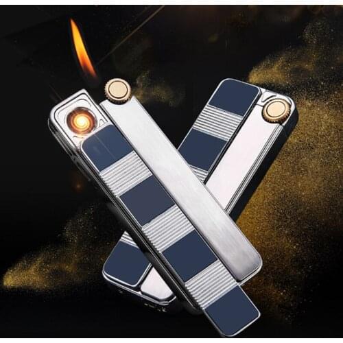 HONEST Dual-Mode Electric&Butane Grinding Wheel Lighter USB Chargeable Gas Inflatable Stylish Gift