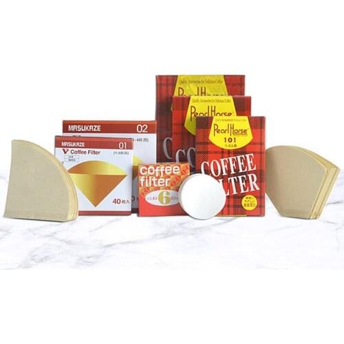 Friendly V/U Shape Coffee Cup Filter Paper Espresso Machine Mocha Pot Strainer Sheet Log Pulp Paper Coffee Brewing Filters