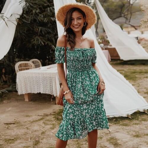 Chu Mark Off-the-shoulder Summer Dresses