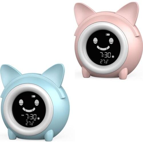 Home Decoration Alarm Clock Bedside Kids Night Wake Up Light Multi Function Alarm Clock Child Cartoon Shape Table Clock