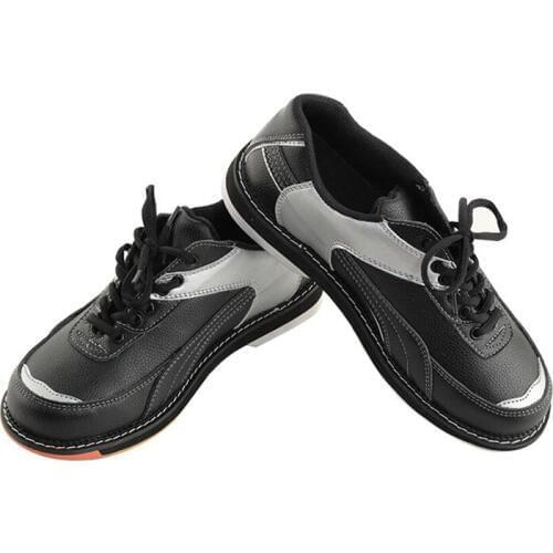 High quality mens bowling shoes non-slip sole professional leather upper sneakers ladies breathable shoes bowling supplies