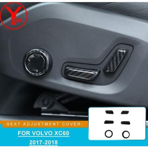 ABS carbon fiber car seat adjustment button For volvo xc60 2018 accessories interior car parts For volvo xc60 2019 2017 YCSUNZ