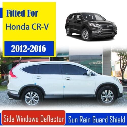 1 Set Chrome Side Vent Sun Shade Window Visors Rain Guard Deflectors For Honda CR-V 2012-2016