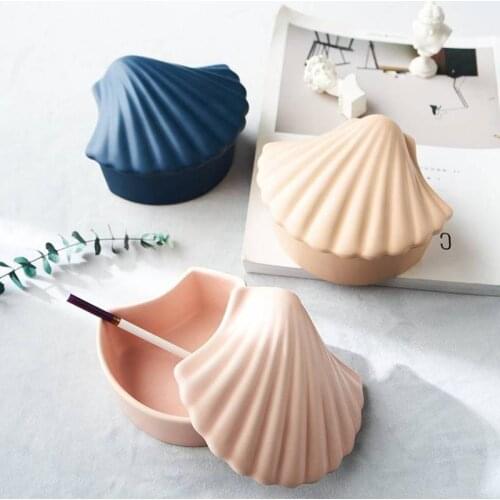 Light Luxury Ceramic Ashtray Creative Personality Nordic INS Style Posacenere Family Living Room With Cover Smoke Proof Ashtrays