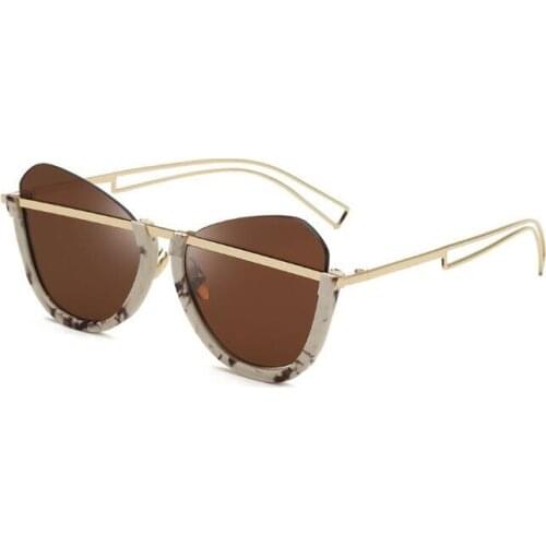 Hot sell metal Sunglasses ladies sunglasses new personality european-american eyebrows rimless sunglasses women men sunglasses